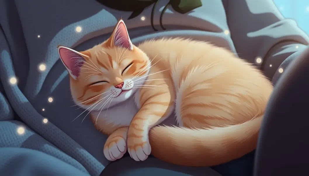 A cat displaying tsundere traits with aloof body language but affectionate eyes.