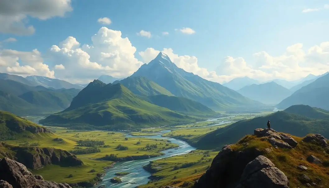 An artistic depiction of Middle-earth, capturing its vast and enchanting landscapes.